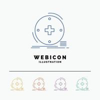 Clinical. digital. health. healthcare. telemedicine 5 Color Line Web Icon Template isolated on white. Vector illustration