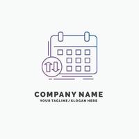 schedule. classes. timetable. appointment. event Purple Business Logo Template. Place for Tagline vector