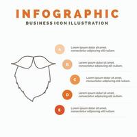 moustache. Hipster. movember. beared. men Infographics Template for Website and Presentation. Line Gray icon with Orange infographic style vector illustration