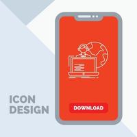 outsource. outsourcing. allocation. human. online Line Icon in Mobile for Download Page vector