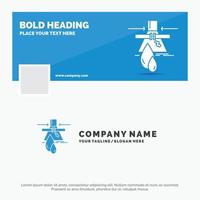 Blue Business Logo Template for Chemical. Leak. Detection. Factory. pollution. Facebook Timeline Banner Design. vector web banner background illustration