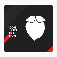 fondo de presentación creativa rojo y negro para bigote. inconformista. movimiento soportado icono de glifo de hombres vector