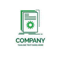 App. build. developer. program. script Flat Business Logo template. Creative Green Brand Name Design. vector