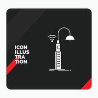 Red and Black Creative presentation Background for lights. street. wifi. smart. technology Glyph Icon vector