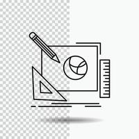 logo. design. creative. idea. design process Line Icon on Transparent Background. Black Icon Vector Illustration