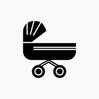 trolly. baby. kids. push. stroller Glyph Icon. Vector isolated illustration