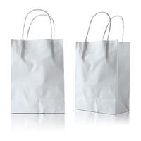 white paper bag on white background photo