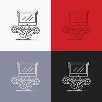 Game. gaming. internet. multiplayer. online Icon Over Various Background. Line style design. designed for web and app. Eps 10 vector illustration