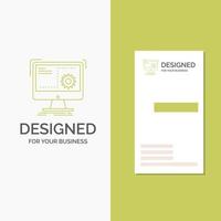 Business Logo for Command. computer. function. process. progress. Vertical Green Business .Visiting Card template. Creative background vector illustration