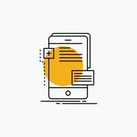 frontend. interface. mobile. phone. developer Line Icon vector