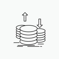 coins. finance. capital. gold. income Line Icon. Vector isolated illustration