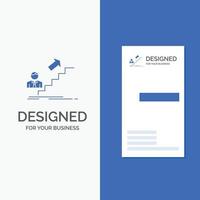 Business Logo for promotion. Success. development. Leader. career. Vertical Blue Business .Visiting Card template. vector