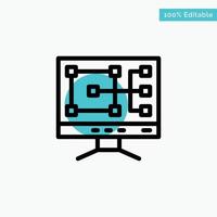 Computer Construction Repair turquoise highlight circle point Vector icon