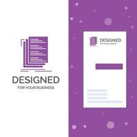 Business Logo for Code. coding. compile. files. list. Vertical Purple Business .Visiting Card template. Creative background vector illustration