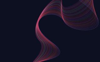 Wave with shadow. Abstract Red lines on a background vector