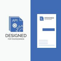 Business Logo for Api. app. coding. developer. software. Vertical Blue Business .Visiting Card template. vector