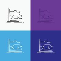 Arrows. forward. graph. market. prediction Icon Over Various Background. Line style design. designed for web and app. Eps 10 vector illustration