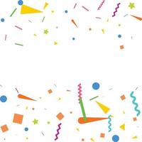 Colorful Confetti. Vector Festive Illustration of Falling Shiny Confetti Isolated on Transparent White Background. Holiday Decorative Tinsel Element for Design