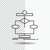 Algorithm. chart. data. diagram. flow Line Icon on Transparent Background. Black Icon Vector Illustration