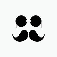 moustache. Hipster. movember. glasses. men Glyph Icon. Vector isolated illustration