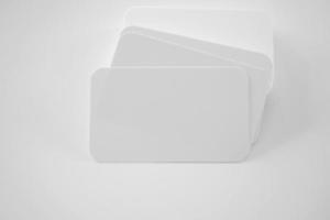 Mockup white business card on white background photo