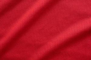 sports clothing fabric football jersey texture top view red color photo