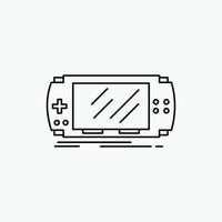 consola. dispositivo. juego. juego de azar. icono de línea psp. ilustración vectorial aislada vector