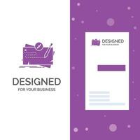 Business Logo for Game. map. mission. quest. role. Vertical Purple Business .Visiting Card template. Creative background vector illustration