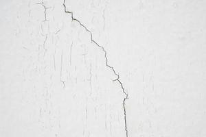 cracked concrete on white wall texture background photo