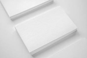 Mockup white business card on white background photo