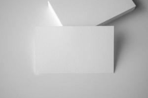 Mockup white business card on white background photo