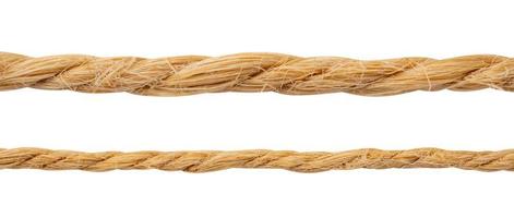 brown rope string isolated on white background photo