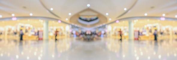 Abstract blur modern shopping mall interior background photo