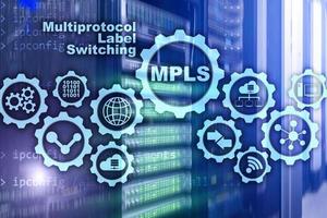 MPLS. Multiprotocol Label Switching. Routing Telecommunications Networks Concept on virtual screen photo