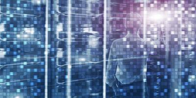 Digital background matrix information technology and internet concept. photo