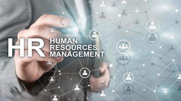 Human resource management, HR, Team Building and recruitment concept on blurred background photo