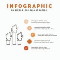 Aspiration. business. desire. employee. intent Infographics Template for Website and Presentation. Line Gray icon with Orange infographic style vector illustration