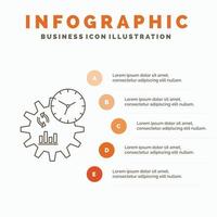 Business. engineering. management. process Infographics Template for Website and Presentation. Line Gray icon with Orange infographic style vector illustration