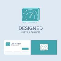 dashboard. device. speed. test. internet Business Logo Glyph Icon Symbol for your business. Turquoise Business Cards with Brand logo template. vector