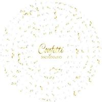 Golden Confetti And Streamer Ribbon Falling On Transparent Background. Vector