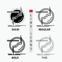 chain. connect. connection. link. wire Icon in Thin. Regular. Bold Line and Glyph Style. Vector illustration