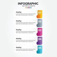 Vector Vertical Infographic arrow design with 5 options or steps. Vertical Infographic for business concept