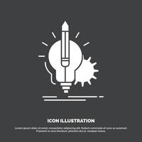 Idea. insight. key. lamp. lightbulb Icon. glyph vector symbol for UI and UX. website or mobile application