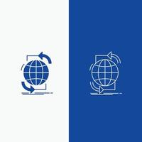 Connectivity. global. internet. network. web Line and Glyph web Button in Blue color Vertical Banner for UI and UX. website or mobile application vector