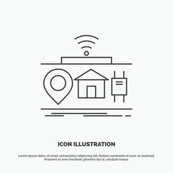 IOT. gadgets. internet. of. things Icon. Line vector gray symbol for UI and UX. website or mobile application