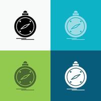 compass. direction. navigation. gps. location Icon Over Various Background. glyph style design. designed for web and app. Eps 10 vector illustration