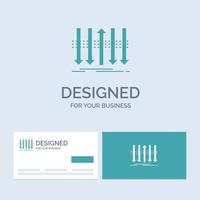 Arrow. business. distinction. forward. individuality Business Logo Glyph Icon Symbol for your business. Turquoise Business Cards with Brand logo template. vector