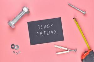 Black friday in hardware store concept photo