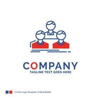 Company Name Logo Design For Company. employee. group. people. team. Blue and red Brand Name Design with place for Tagline. Abstract Creative Logo template for Small and Large Business. vector