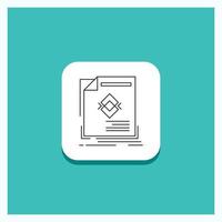 Round Button for ad. advertisement. leaflet. magazine. page Line icon Turquoise Background vector